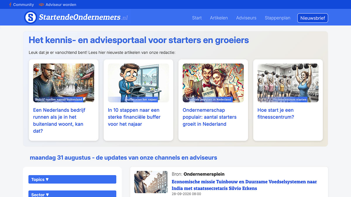 Screenshot van StartendeOndernemers.nl